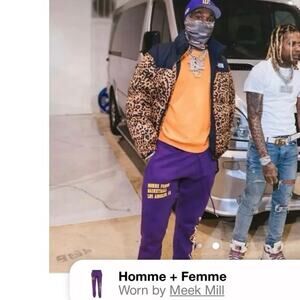 Homme + Femme Men‎ Purple California Basketball Sweatpants Small